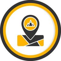 Scenic Mountain Location Glyph Two Color Circle vector