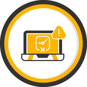 Runtime Error Occurred Glyph Two Color Circle vector