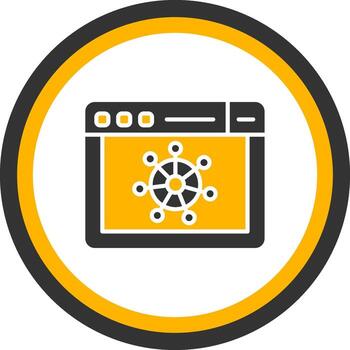 Kubernetes Cluster Management Glyph Two Color Circle vector