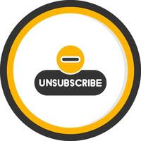 Unsubscribe Alert Button Glyph Two Color Circle vector