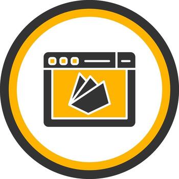 Firebase Real Time Database Glyph Two Color Circle vector