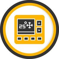 Engine Thermostat Valve Glyph Two Color Circle vector