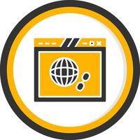 Interlinked Web Chain Icon Glyph Two Color Circle vector