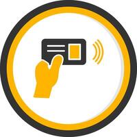 NFC Card Reader Terminal Glyph Two Color Circle vector
