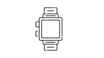 Health tracker line animation. Health tracker icon animation smartwatch showcasing a dynamic heart rate animation perfect for fitness apps, medical websites, and technology presentations. video