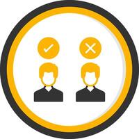 Staff Unavailability or Absence Glyph Two Color Circle vector