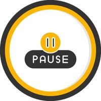 Pause Media Button Glyph Two Color Circle vector