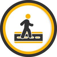 Marked Pedestrian Crossing Glyph Two Color Circle vector