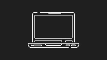 Math equation white line animation. Math equation icon animation on laptop solving 3 x 3 problem. Suitable for educational videos, presentations, online courses, and mathrelated content. video