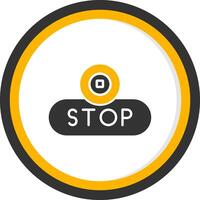 Stop Playback Button Glyph Two Color Circle vector