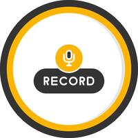 Record Voice Button Glyph Two Color Circle vector