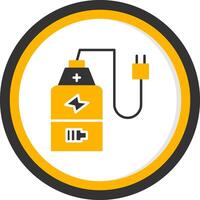 Smart Battery Charger Glyph Two Color Circle vector
