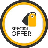 Exclusive Special Offer Message Glyph Two Color Circle vector