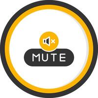 Mute Sound Button Glyph Two Color Circle vector