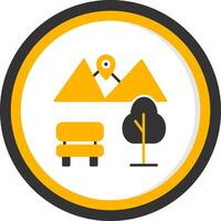 National Park Locator Icon Glyph Two Color Circle vector