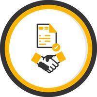 Client Accepted Your Proposal Glyph Two Color Circle vector
