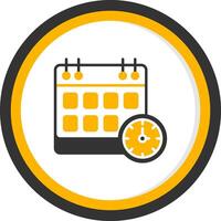 Weekly Work Schedule Chart Glyph Two Color Circle vector