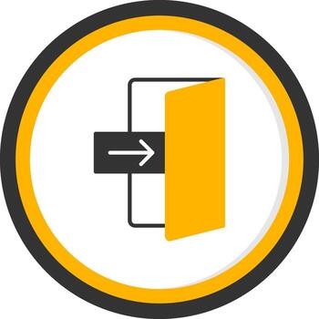 emergencia autobús salida firmar glifo dos color circulo vector