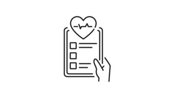 Medical form line animation. Medical form icon hand digital checklist for efficient patient care. Suitable for healthcare websites, medical blogs, patient care resources. Motion graphic video
