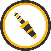 Platinum Spark Plug Glyph Two Color Circle vector