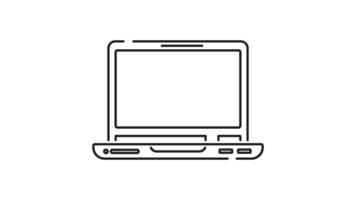 Math equation line animation. Math equation icon animation on laptop solving 3 x 3 problem. Suitable for educational videos, presentations, online courses, and mathrelated content. video
