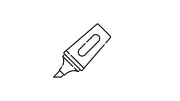 Tip highlighter line animation. Tip highlighter drawing a vibrant line with smooth animation effects. Ideal for educational presentations, tutorials, motion graphics, and marketing videos. video