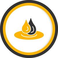 Splashing Water Droplet Symbol Glyph Two Color Circle vector