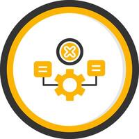 Type Mismatch Error Glyph Two Color Circle vector
