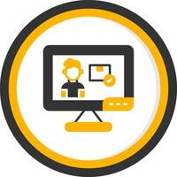 Final Freelance File Delivery Glyph Two Color Circle vector