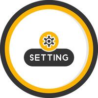 Open Settings Button Glyph Two Color Circle vector