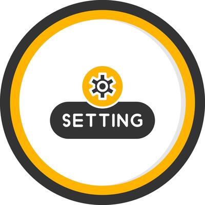 Open Settings Button Glyph Two Color Circle