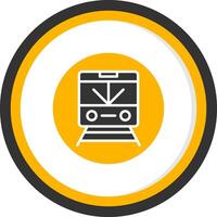 System Wide Subway Signage Board Glyph Two Color Circle vector