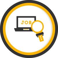 Digital Job Search Icon Glyph Two Color Circle vector