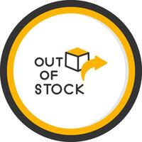Currently Out of Stock Notice Glyph Two Color Circle vector