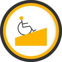 Accessibility Boarding Ramp Glyph Two Color Circle vector