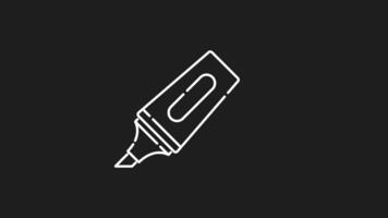 Tip highlighter white line animation. Tip highlighter drawing a vibrant line with smooth animation effects. Ideal for educational presentations, tutorials, motion graphics, and marketing videos. video