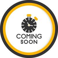 Product Launch Coming Soon Glyph Two Color Circle vector