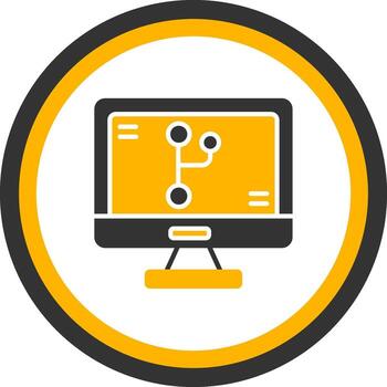 git versión controlar herramienta glifo dos color circulo vector