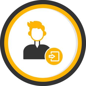 Log In Credentials Glyph Two Color Circle vector