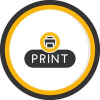 Print Document Button Glyph Two Color Circle vector