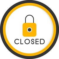Store Temporarily Closed Sign Glyph Two Color Circle vector