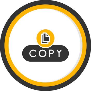 Copiar texto botón glifo dos color circulo vector