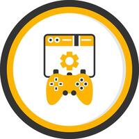 Creative Game Design Process Glyph Two Color Circle vector