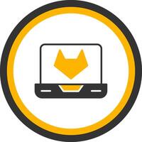 GitLab Code Collaboration Glyph Two Color Circle vector