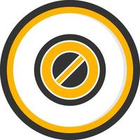 Road Fully Closed Board Glyph Two Color Circle vector