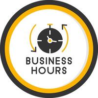Official Business Hours Notice Glyph Two Color Circle vector