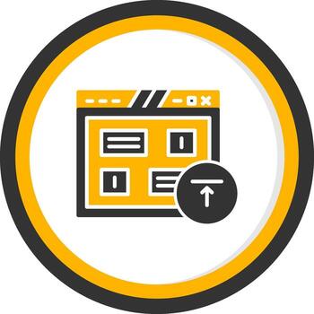 archivo subir sumisión campo glifo dos color circulo vector