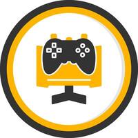 Pre Release Game Testing Glyph Two Color Circle vector