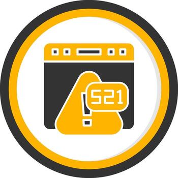 error 521 web servidor abajo error glifo dos color circulo vector