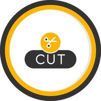 Cut Selection Button Glyph Two Color Circle vector